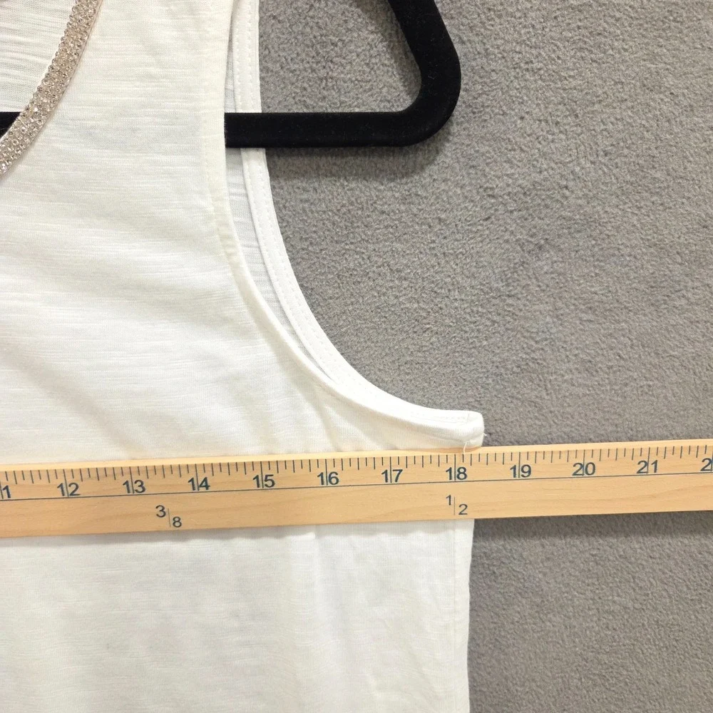 Colleen Lopez Embellished Tank Top Women's Size Medium Casual Bling Classic‎